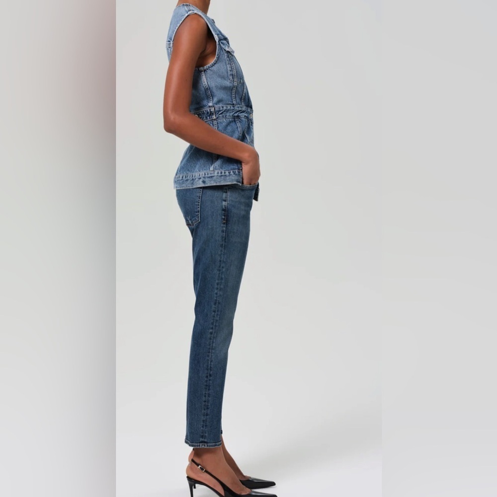 Citizens Of Humanity Straight Leg Jeans in Dark Blue Wash - Picture 3 of 14